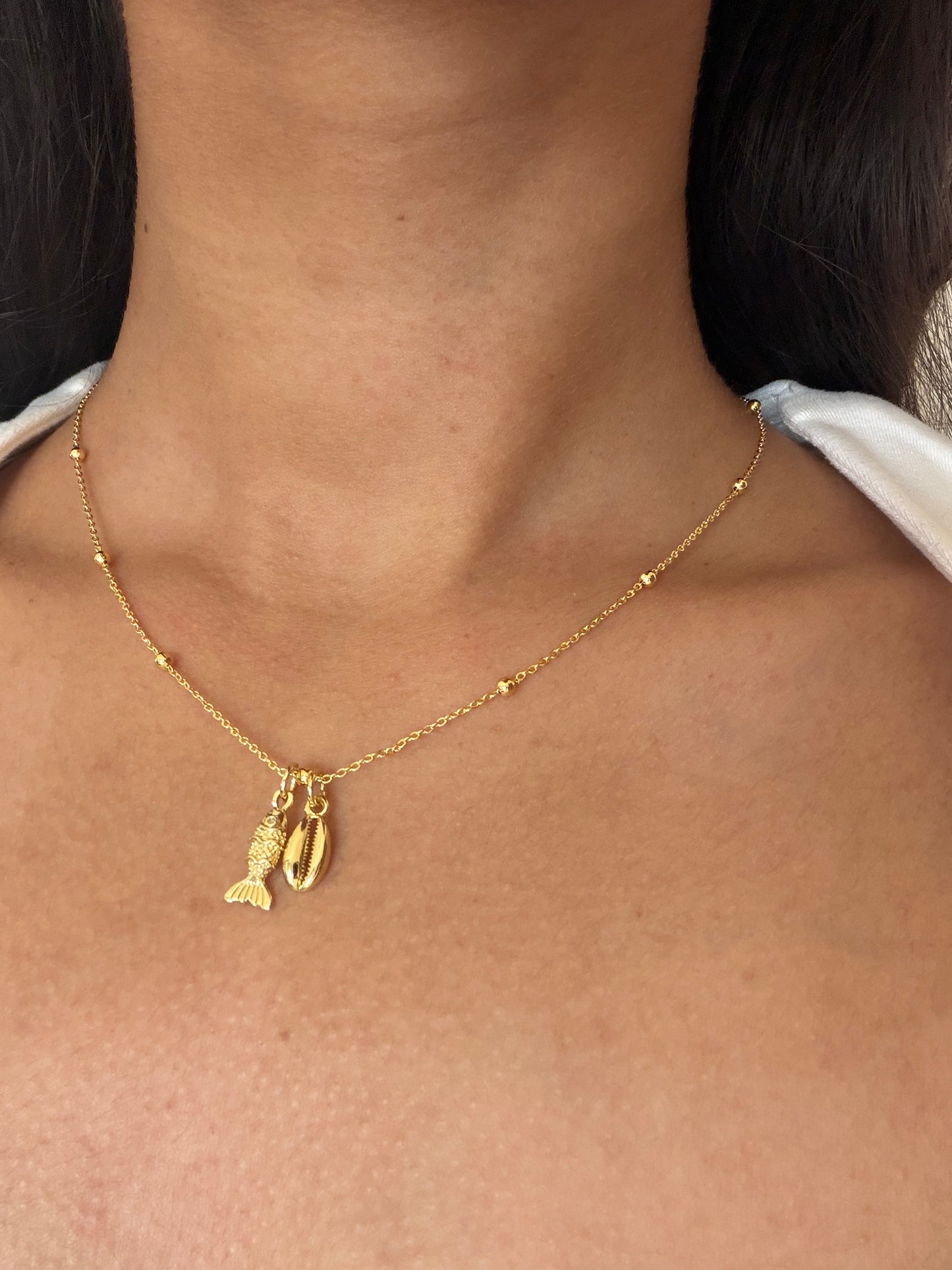 Cowrie & Koi Pendant