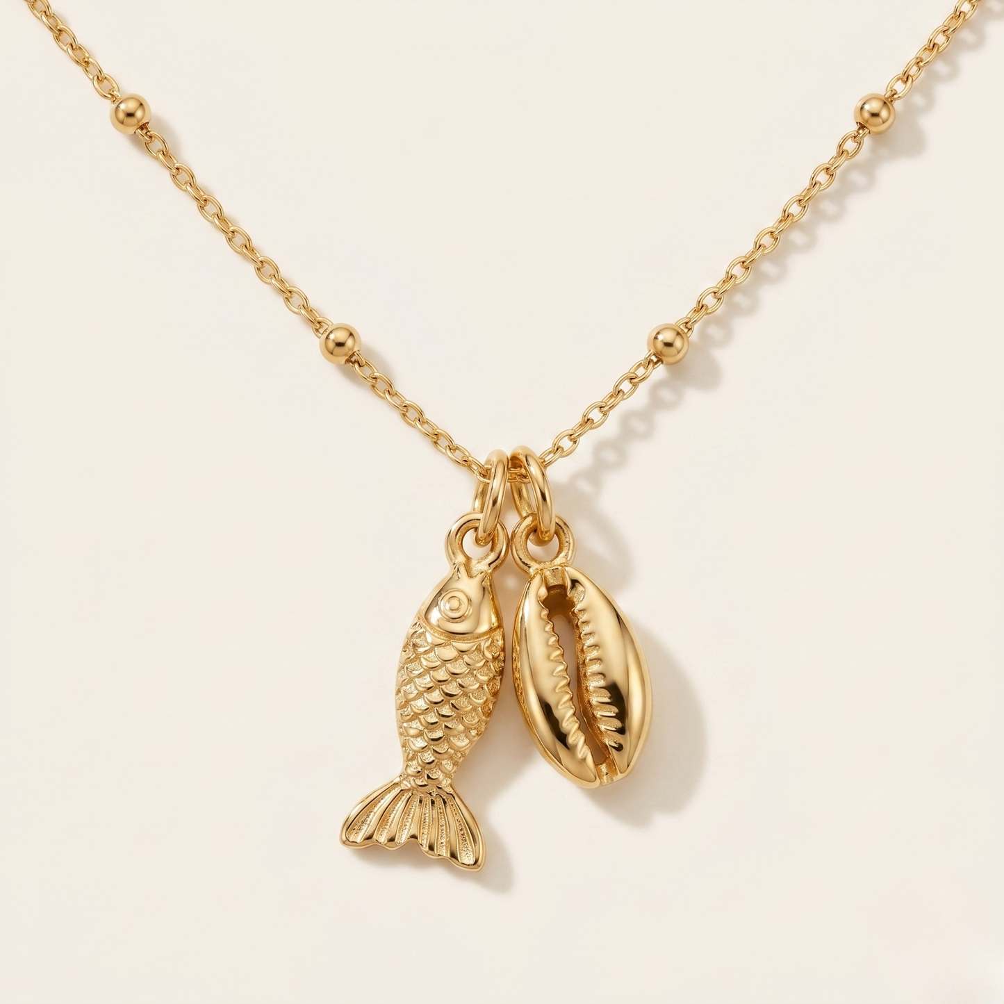 Cowrie & Koi Pendant