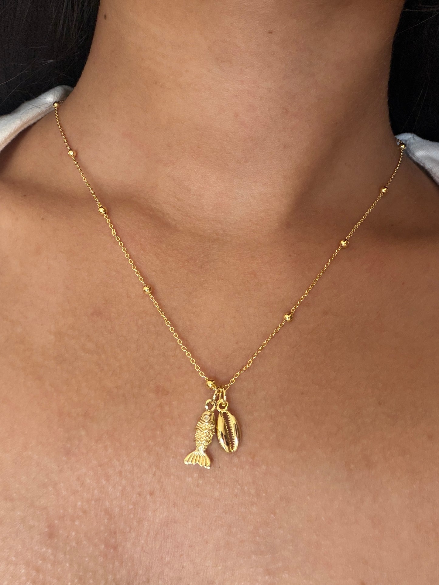 Cowrie & Koi Pendant